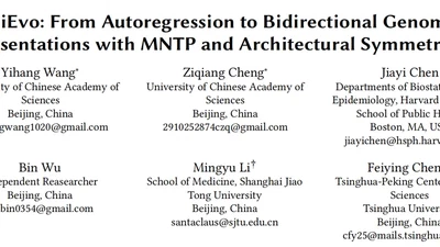 BiEvo: From autoregression to bidirectional genomic representations with MNTP and architectural symmetrization featured image